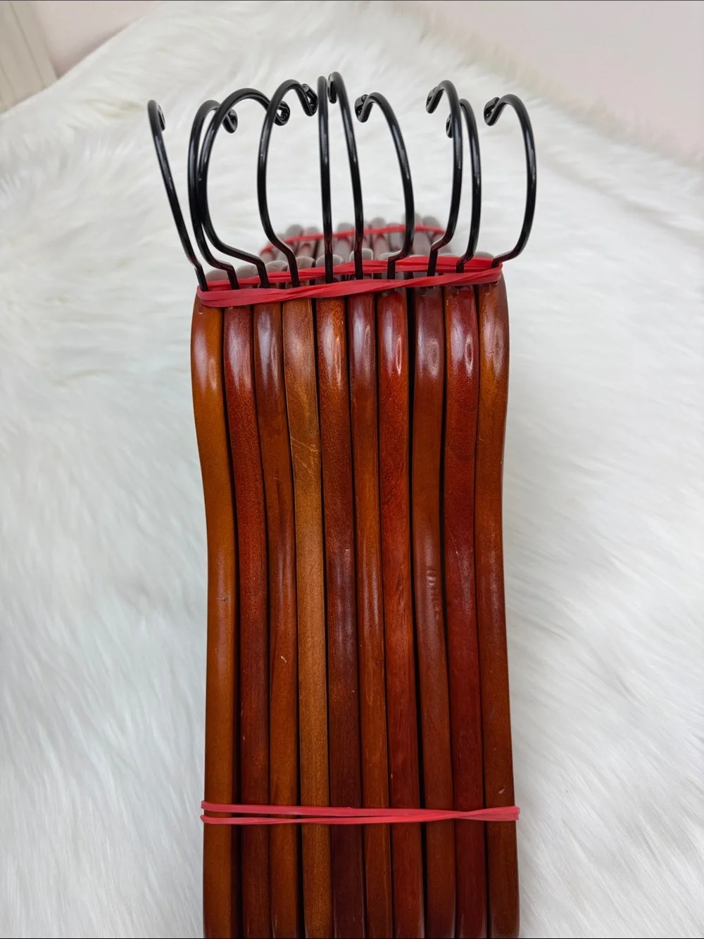 Brookstone Premium Wooden Suit Hangers in Mahogany  - Set of 10